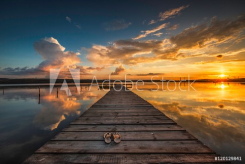 Picture of Small Dock and Boat at the lake